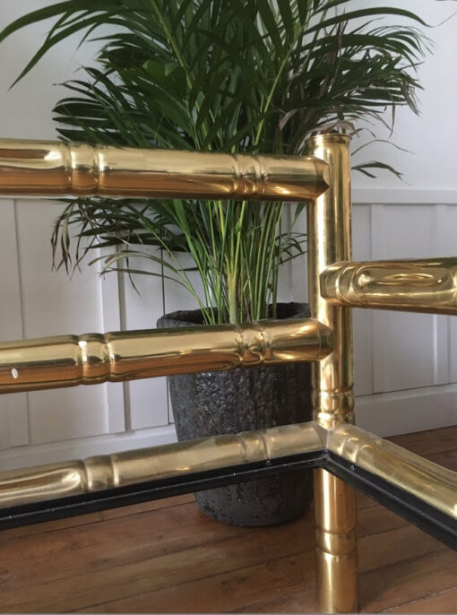 1970 'Sofa 3 Seater Maison Jansen Brass Model Bamboo - Image 3