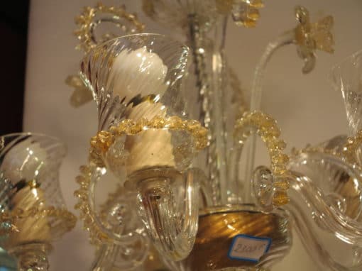 1900/20, Chandelier  Murano cristal and gold  with 5 lights arms - Image 8