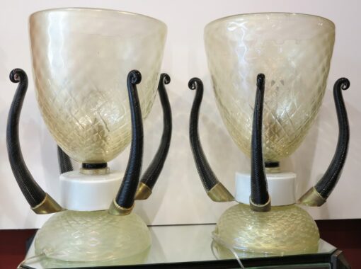 Paire de lampes cristal de Murano