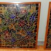1950/70' Pair of Stained-glass windows Decoration of Flowers - Image 3