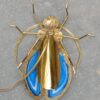 1970' Applique Scarabée  de Fernandez ou Duval Brasseur avec Ailes en Agate Bleue 30 X H 35 cm – Image 8