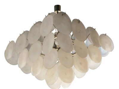 1970'  Venini bowl chandelier in the Style of Vistosi 58 pieces