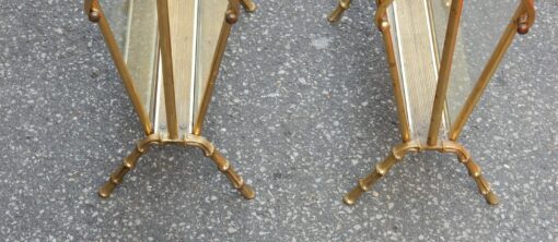 1950/70' Paire de Porte Revues Style Maison Baguès Modèle Bambou en Laiton Poli – Image 4
