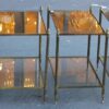 1950/70 4 rectangular ends of sofa Maison Bagués brass and tans trays mirror olded oxyded gilted  with Olympic flames