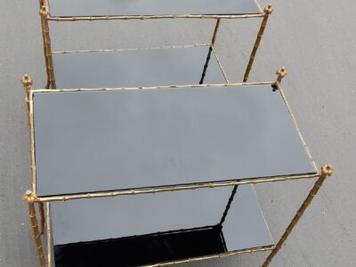 1970 Pair Of Tables in Bronze Maison Charles 74 X 38 cm