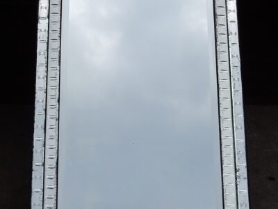 1900' Miroir Venise a Bulles Ovales et Fleurs 147 x 91 cm