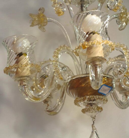 1900/20, Chandelier  Murano cristal and gold  with 5 lights arms - Image 7