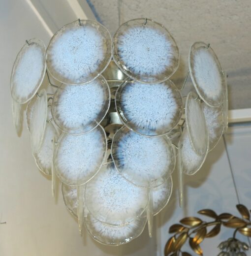 Lustre Murano Vistosi rondelle de cristal opalescent
