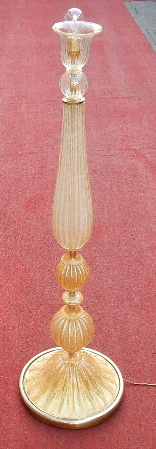 1950/70 Floor Lamp in Murano Glass With Gold Inside