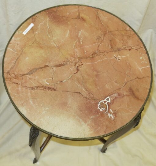 Pedestal table of style LXV, marbles flower to sin - Image 3