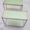 Paire d Etagere en bronze Maison Bagués avec galeries gainées de skai vert – Image 5
