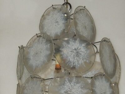 1970' Chandelier Vistosi 24 Crystals Opalescent
