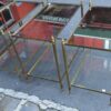1950/70 4 rectangular ends of sofa Maison Bagués brass and tans trays mirror olded oxyded gilted  with Olympic flames - Image 2