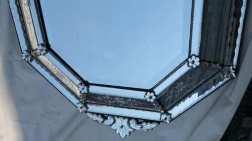 1880' Octagonal Mirror Has Front Wall Napoleon III - Image 4