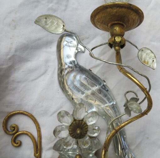1970' Pair Wall Lamp has the Parakeet Style Baguès - Image 3