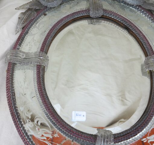 Murano beveled oval two-colour mirror - Image 4