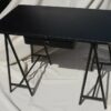 Desk  leather tréteaux style Jacques Adnet skaï 1950/70 - Image 6