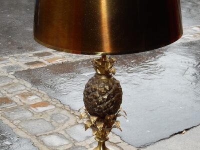 1950/70 Pin Apple  Bronze Lamp Signed  Charles & Fils