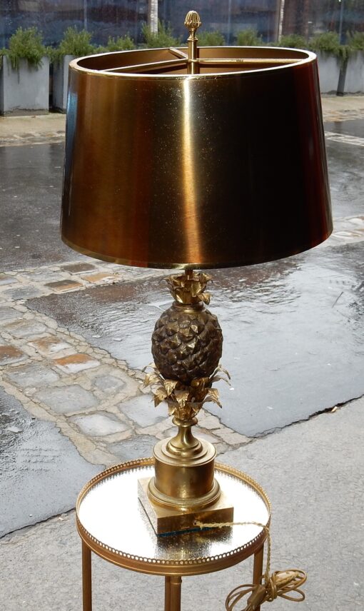 1950/70 Pin Apple  Bronze Lamp Signed  Charles & Fils