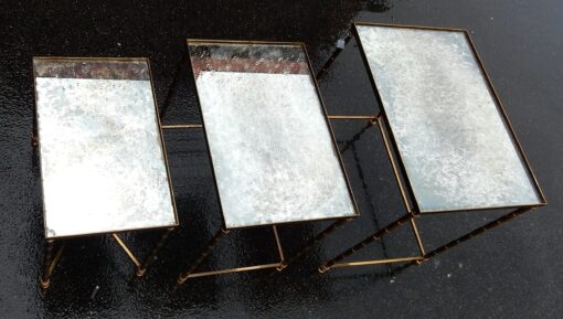 1950/70 Series of 3 gicognes tables Modél Bamboo  Maison Bagues - Image 8