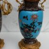 1890' Paire de Lampes Cloisonnées Japon Aux Oiseaux et Dragons – Image 5