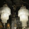 Paire de lustres Venini cristal de Murano de forme pentagonale modéle Tronchi par Véronese