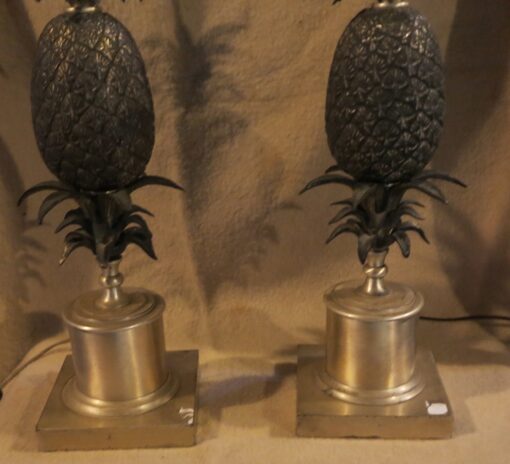 Pair of lamps Pineapple silvered Maison Charles  Style - Image 5