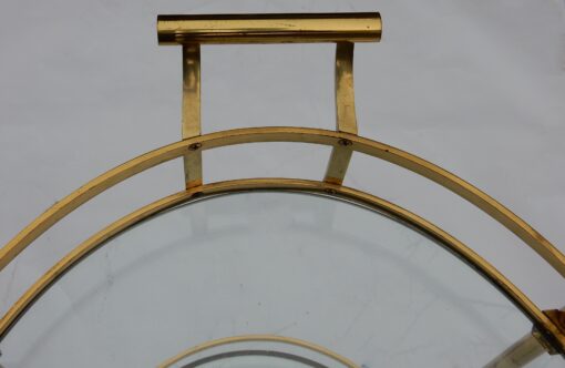 1970' Maison Jansen Brass Rolling Bar - Image 3