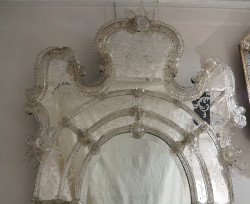 1950' Mirror Murano Center Mirror Beveled - Image 3