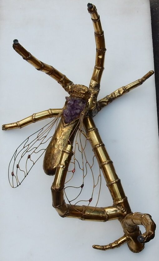 1970' Wall Lamp or Coffee Table Enlighteningof A Cicada  FERNANDEZ or DUVAL BRASSEUR or HONORE - PARIS - Image 2