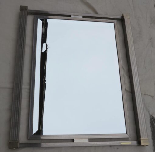 Miroir Pierre Vandel argenté et doré – Image 4