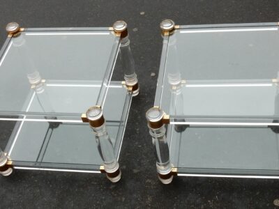 1970' Pair of Ends of Sofa in Lucite in The Style of Roméo
