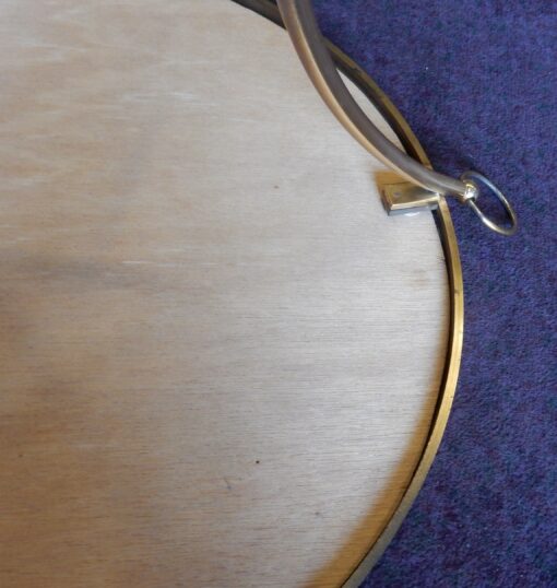 1950/70' Pedestal Table in Gilt Bronze with Top in White Marble Maison Charles - Image 4