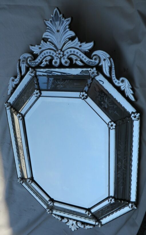 1880' Octagonal Mirror Has Front Wall Napoleon III - Image 2