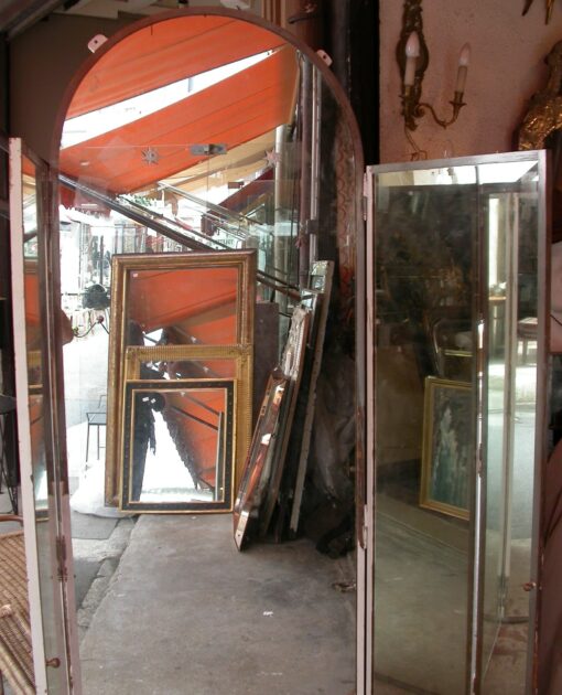 1940' Iron and Mirror Folding Screen In The Style of Arbus - Image 2
