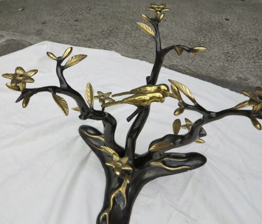 Bronze coffee table Willy Daro or Duval Brasseur to the Parrots and  Bonzai - Image 4