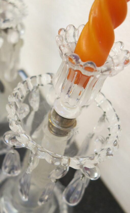 1950 Pair of Candlesticks Baccarat signed to the Delphins - Image 8