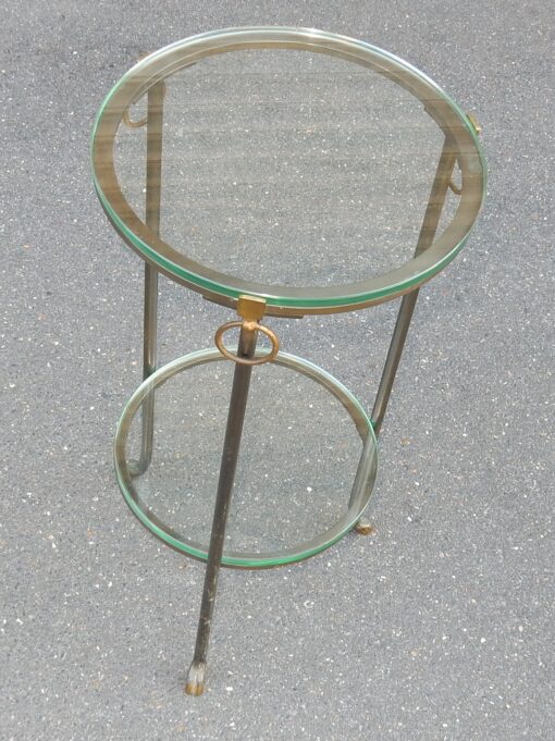 1970 'Round Bronze Pedestal Table or Brass Maison Jansen Double Patine - Image 7