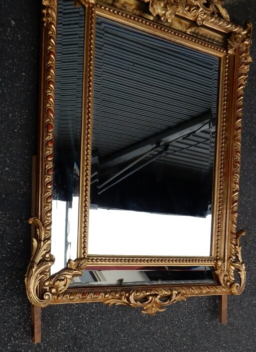 1880' Miroir Style Régence à Coquille Parecloses Doré à l'Or 125 x 94 cm(réservé) – Image 3