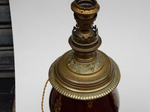 1880/1900 N3 lamps Pair of ceramic and bronze - Image 6