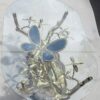 1970' Lighting Coffee table in the Bonsai on golden bronze sand dune Willy  Daro or Duval Brasseur with butterfly in bronze  and fly in blue agate - Image 7