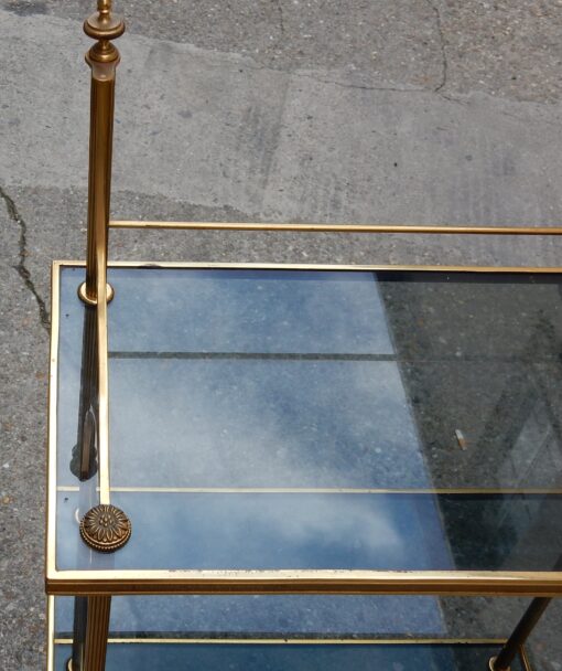 1970' Etagere A 4 Niveaux  En Bronze Maison Bagués Avec Frontispice – Image 8