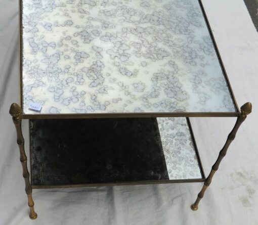 Rectangular cofee table Maison Bagués Bamboo model with tops in mirror silvered and oxyded - Image 3
