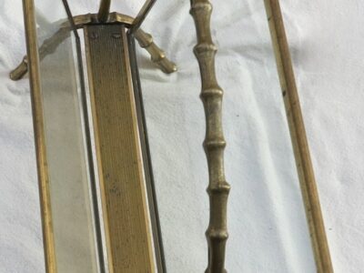 1950/70' Porte Revue Style Maison Baguès Modèle Bambou en Laiton Poli