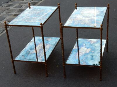 1970' Pair of  Shelves in Bronze Maison Charles 64 X 40 cm(HOLD)