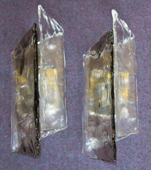 1960/70 Pair Sconces Glass 2 Colour Kalmar - Image 4