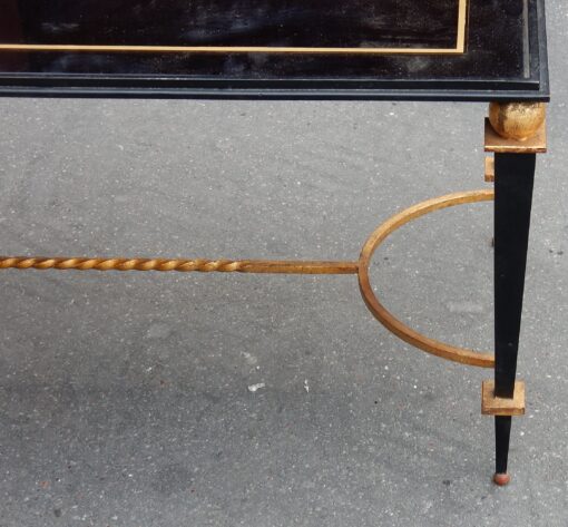 1950' Table Basse en Fer Peint et Doré à l'Or Style G. Poillerat – Image 4