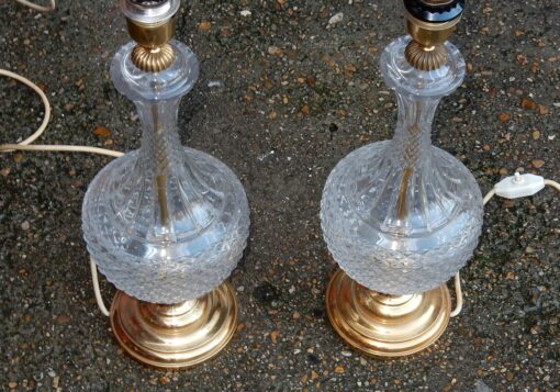 1950-70' Paire de Lampes  en Cristal et Bronze – Image 3