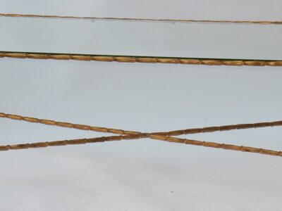1950/70' Coffee Table Maison Charles, Top In Glass  116 X 62 cm