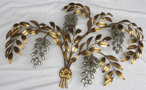 Wall lamp 4 lights in wisterias, flower of bottom gilded